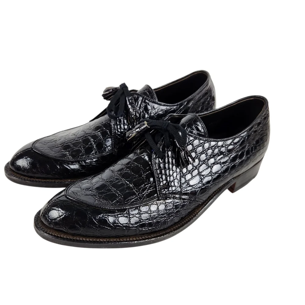 Edwin Clapp Vintage 40's Genuine Alligator Split Toe Bluchers Mens Size 10 AAA